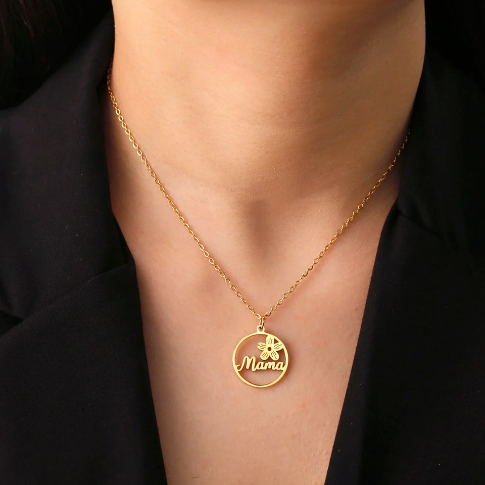 Mama Letter Pendant Necklace