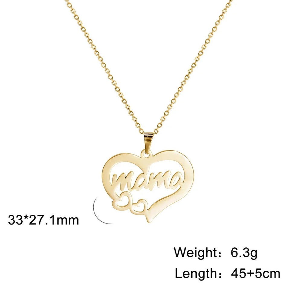 Mama Letter Pendant Necklace